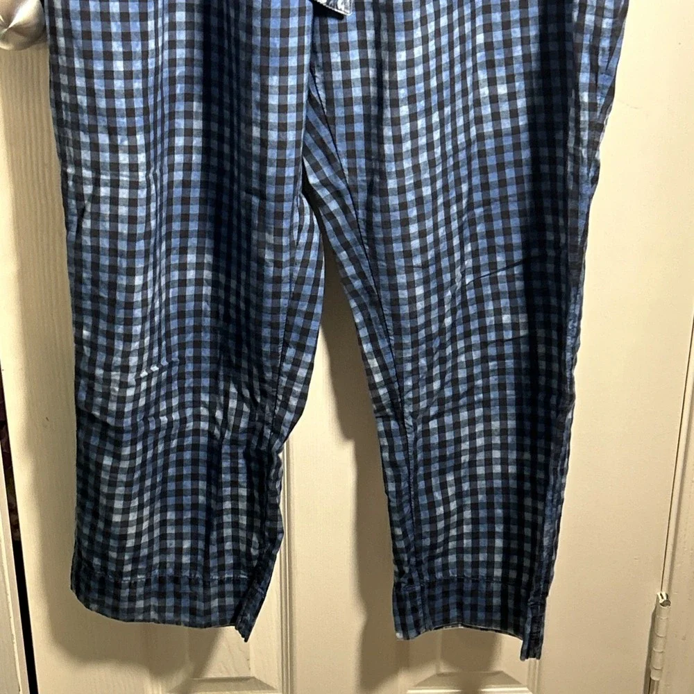 Maeve by Anthropologie Avryl Pants Womens 14  Blue Black Check Belted